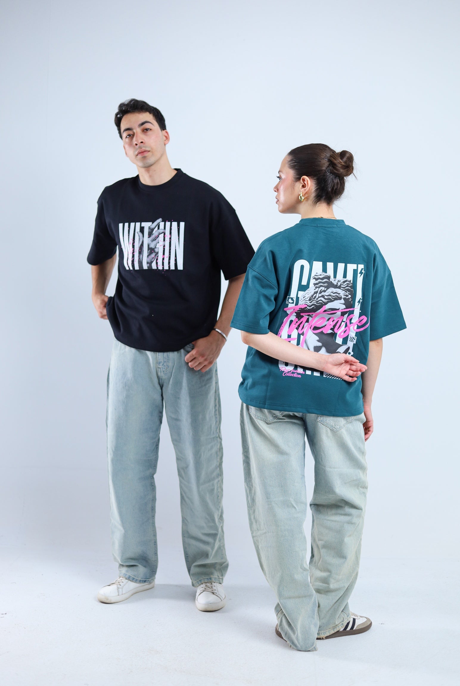 Within Boxy Tee - Brown / Black / White / Cyan
