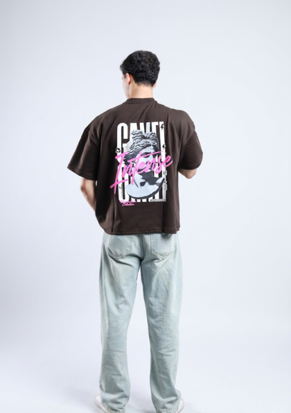 Within Boxy Tee - Brown / Black / White / Cyan