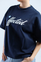 Hected Boxy Tee - Navy / White