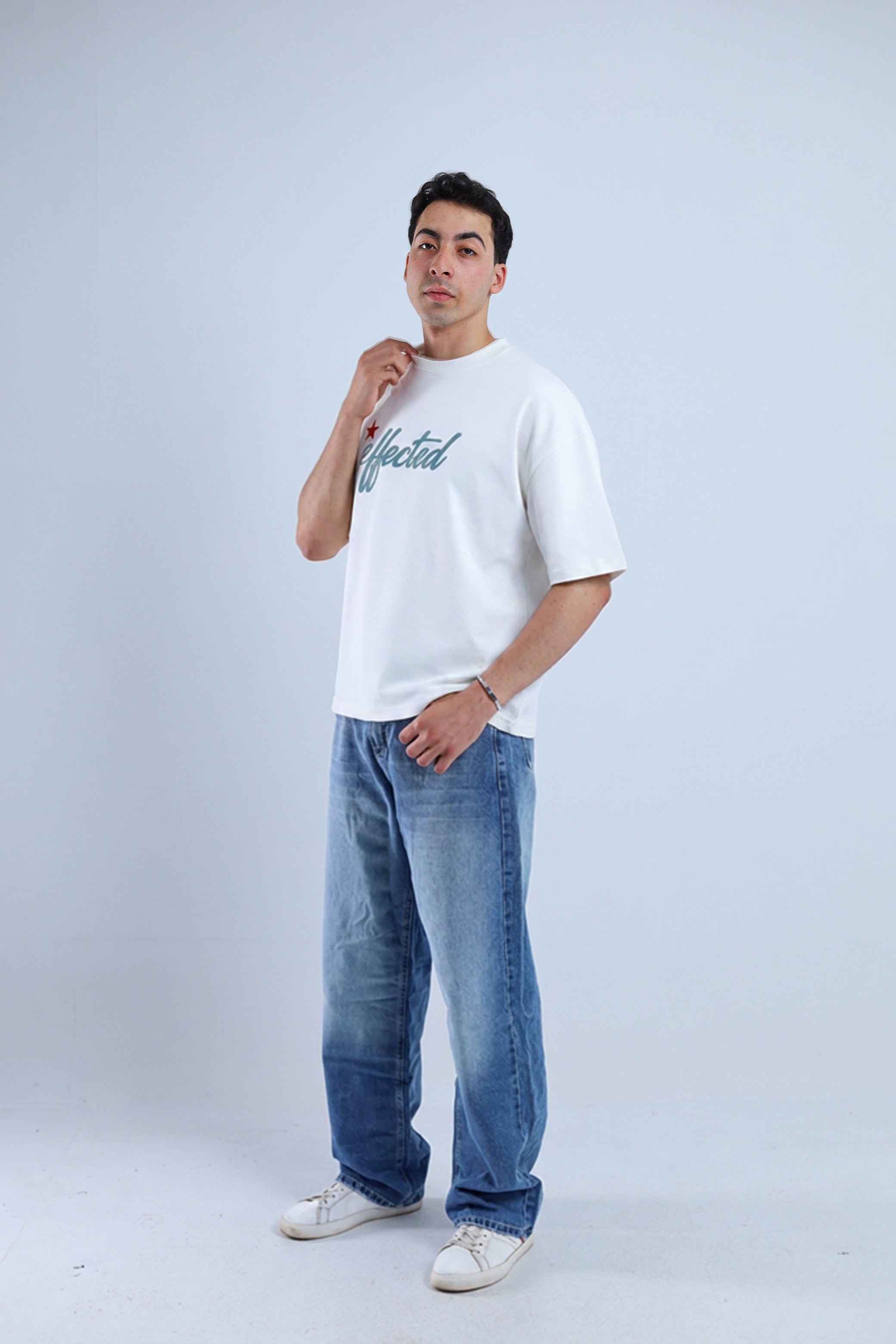 Hected Boxy Tee - Navy / White
