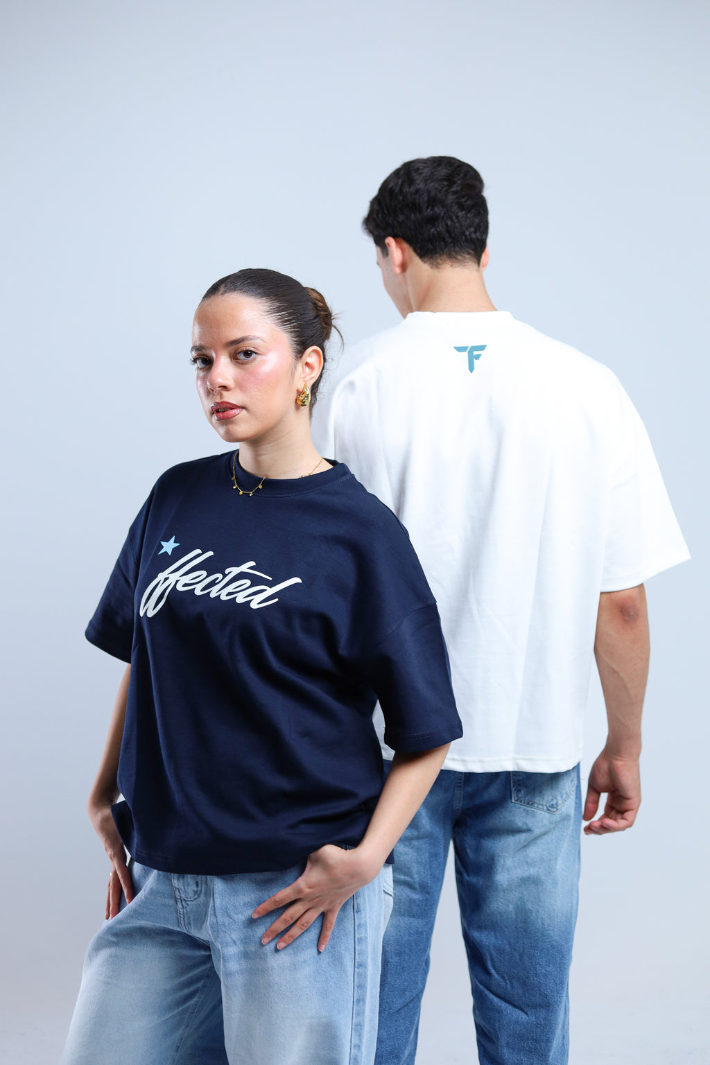 Hected Boxy Tee - Navy / White