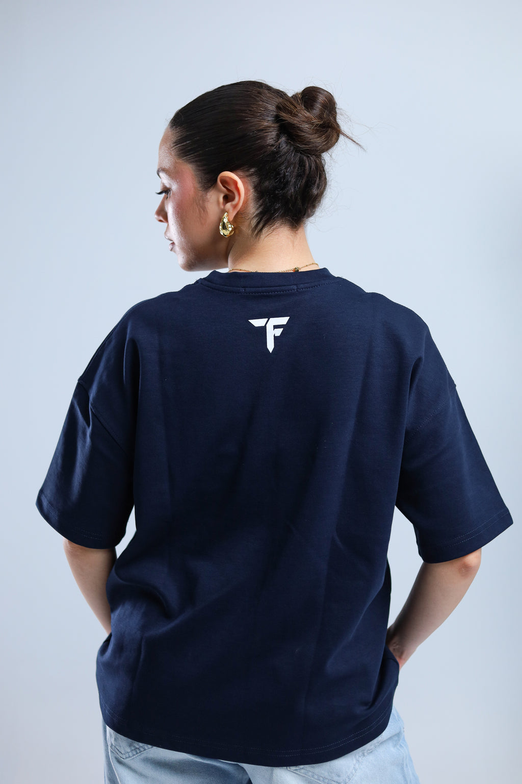 Hected Boxy Tee - Navy / White