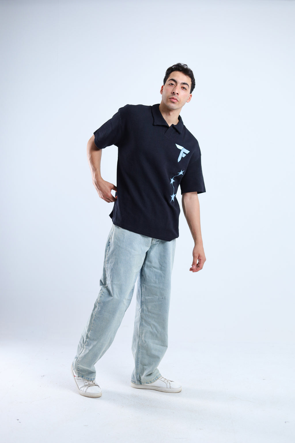 Polo Stars Oversized Tee - Black