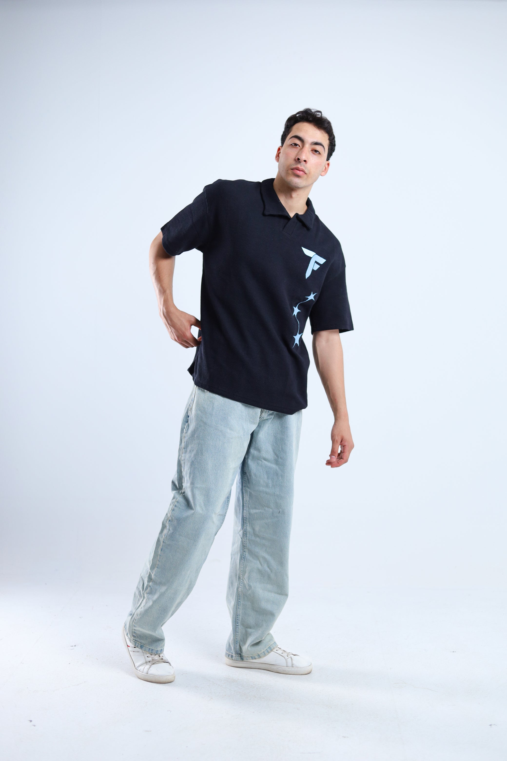 Polo Stars Oversized Tee - Black