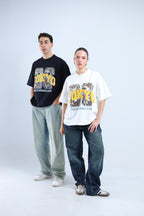 Tokyo 26 Boxy Tee - Black / White / Cyan