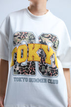 Tokyo 26 Boxy Tee - Black / White / Cyan