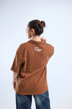 Polo Stars Oversized Tee - ًWarm Brown