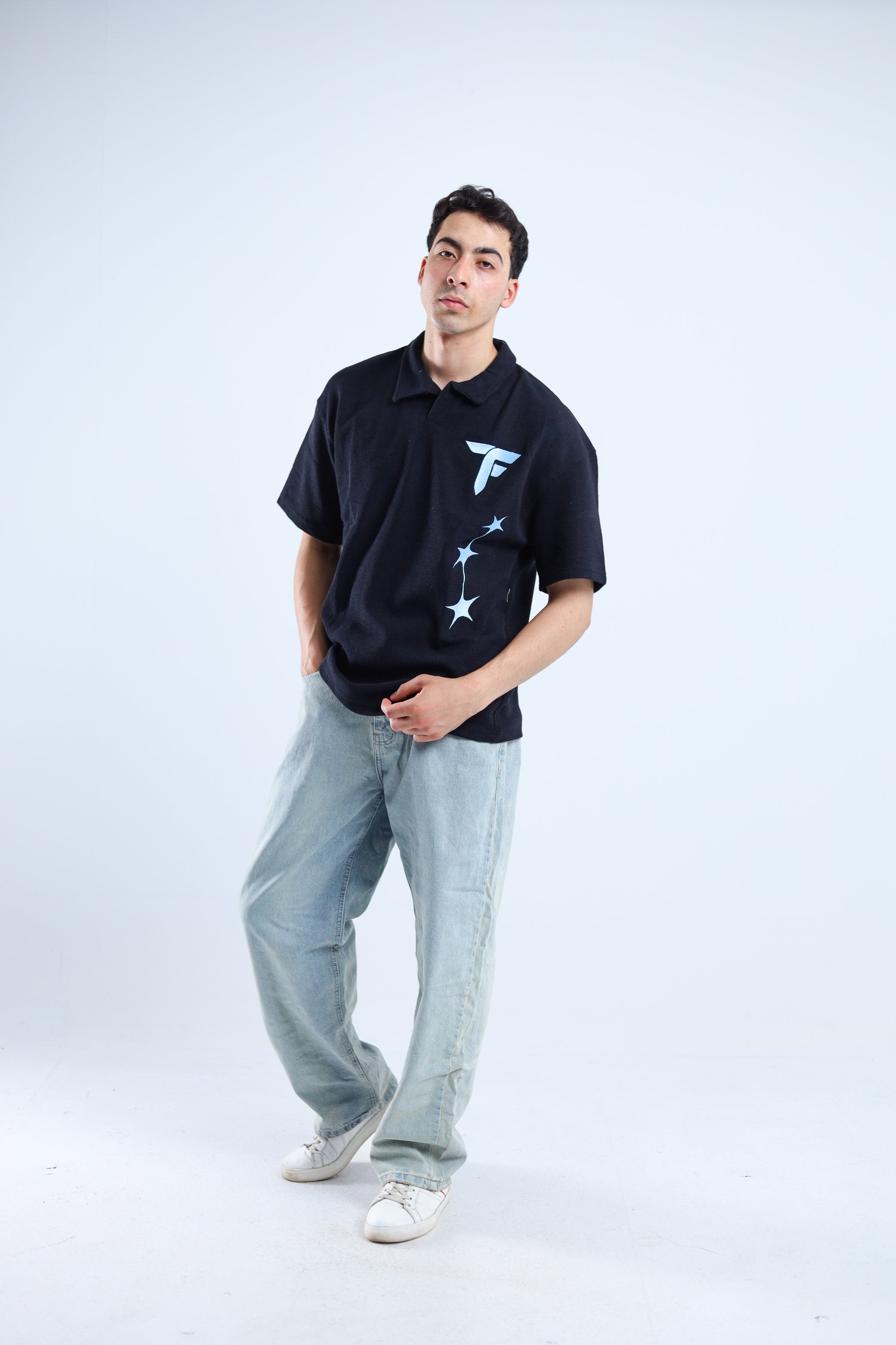 Polo Stars Oversized Tee - Black
