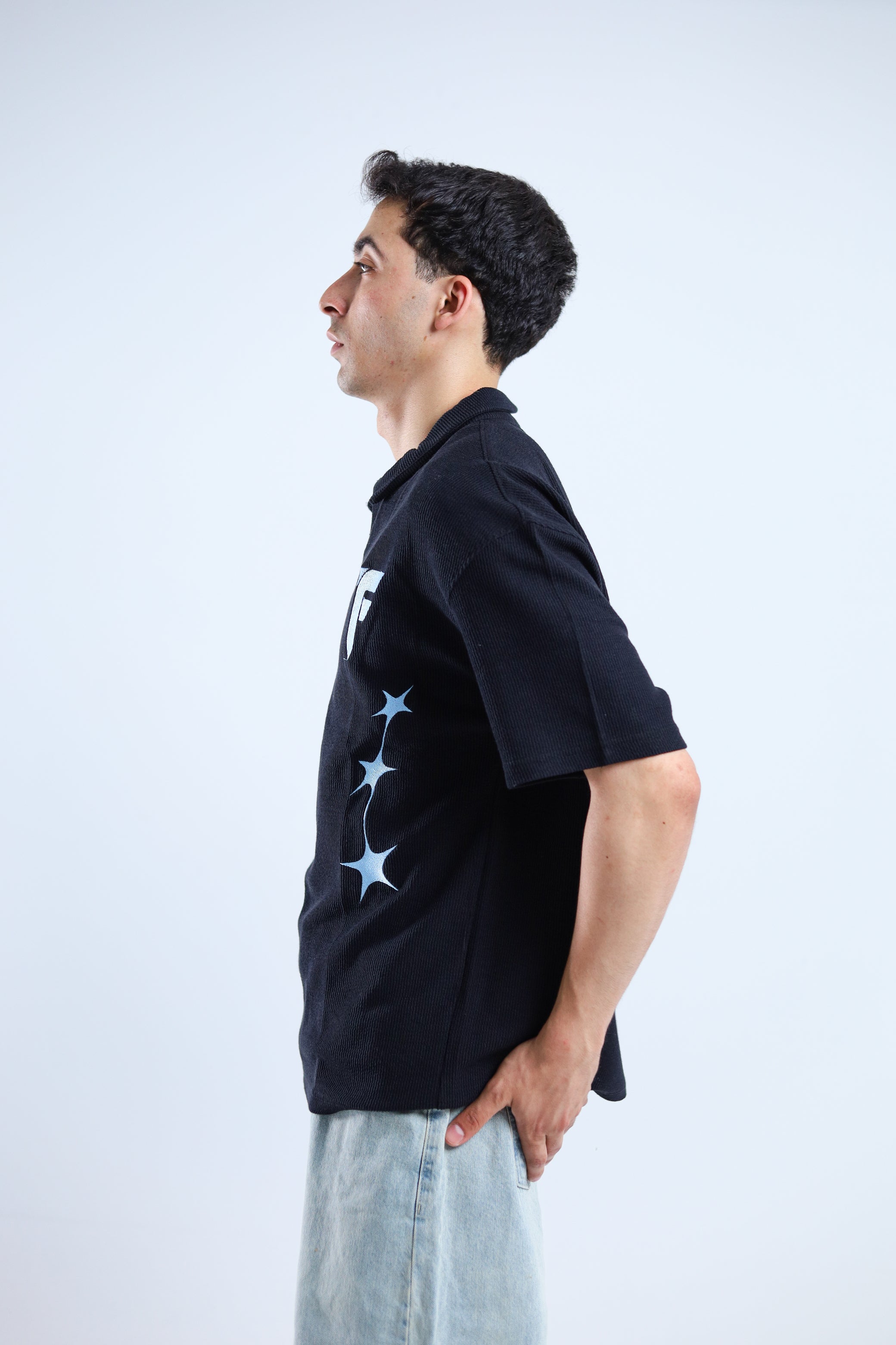 Polo Stars Oversized Tee - Black
