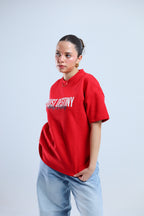 Trust Destiny Oversized Tee - Red / White