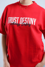 Trust Destiny Oversized Tee - Red / White