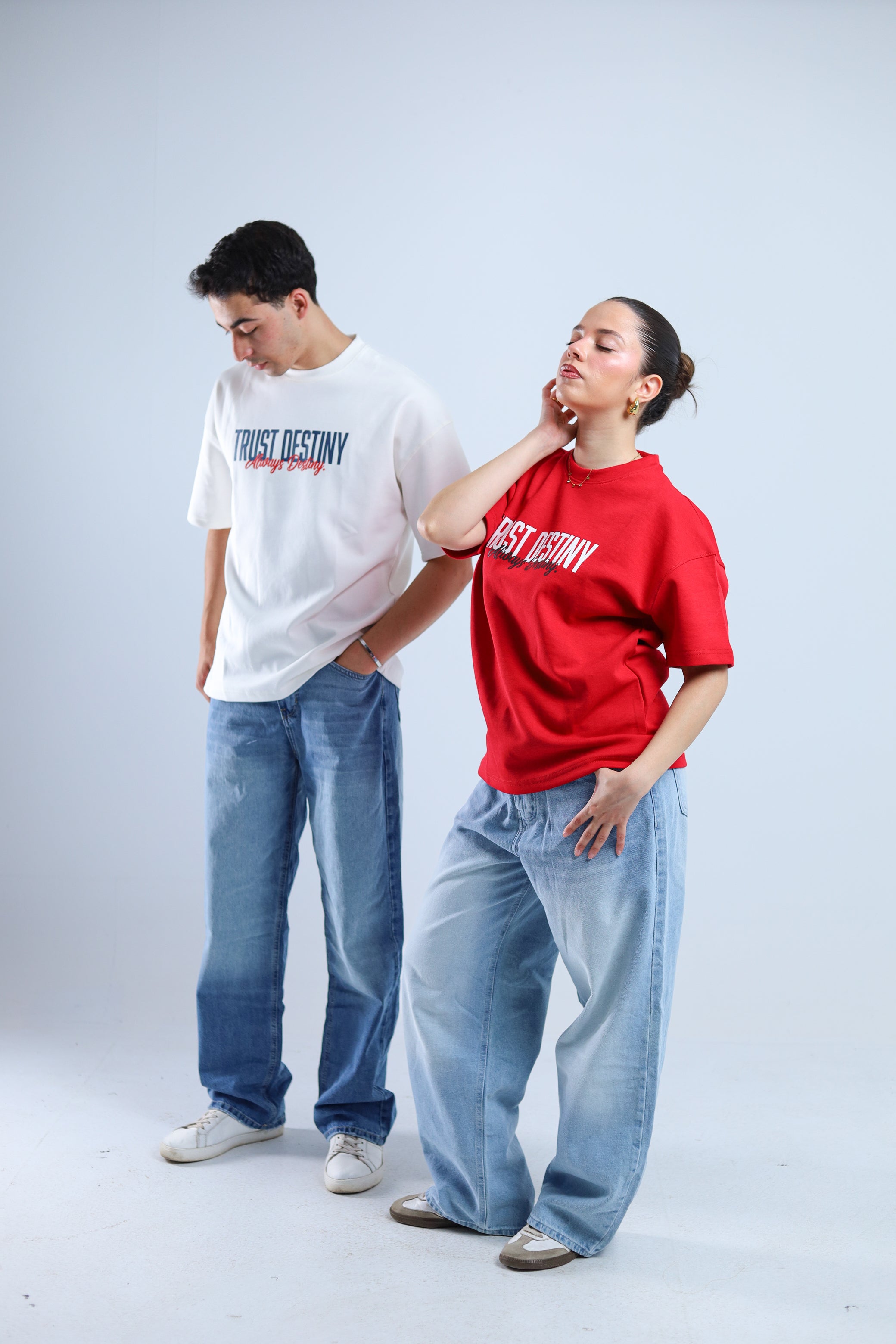 Trust Destiny Oversized Tee - Red / White