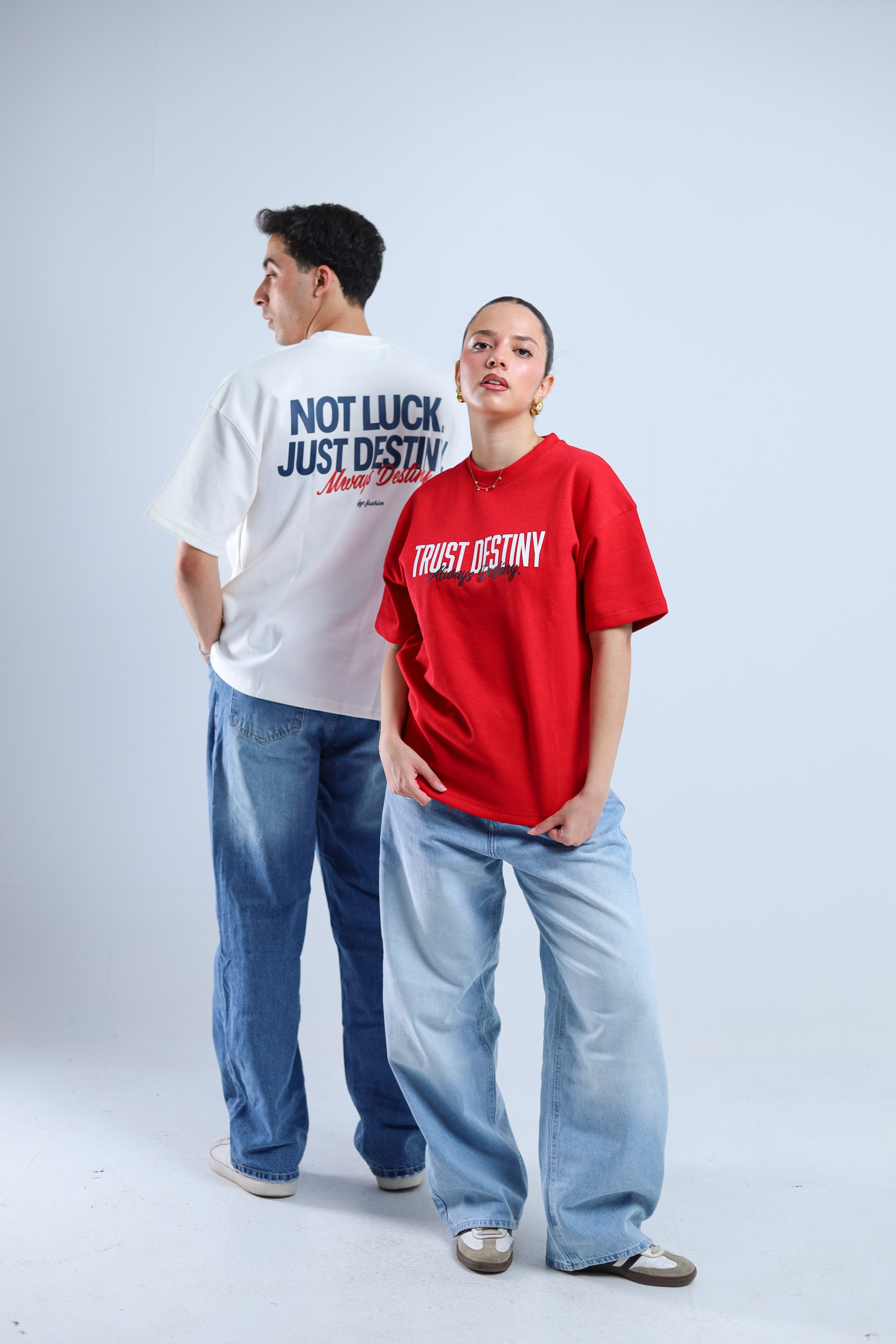 Trust Destiny Oversized Tee - Red / White
