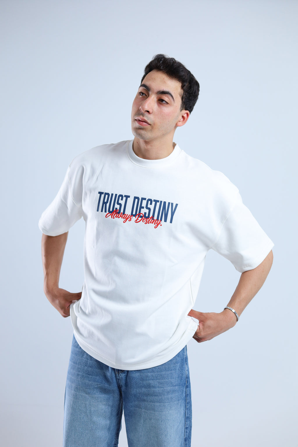 Trust Destiny Oversized Tee - Red / White