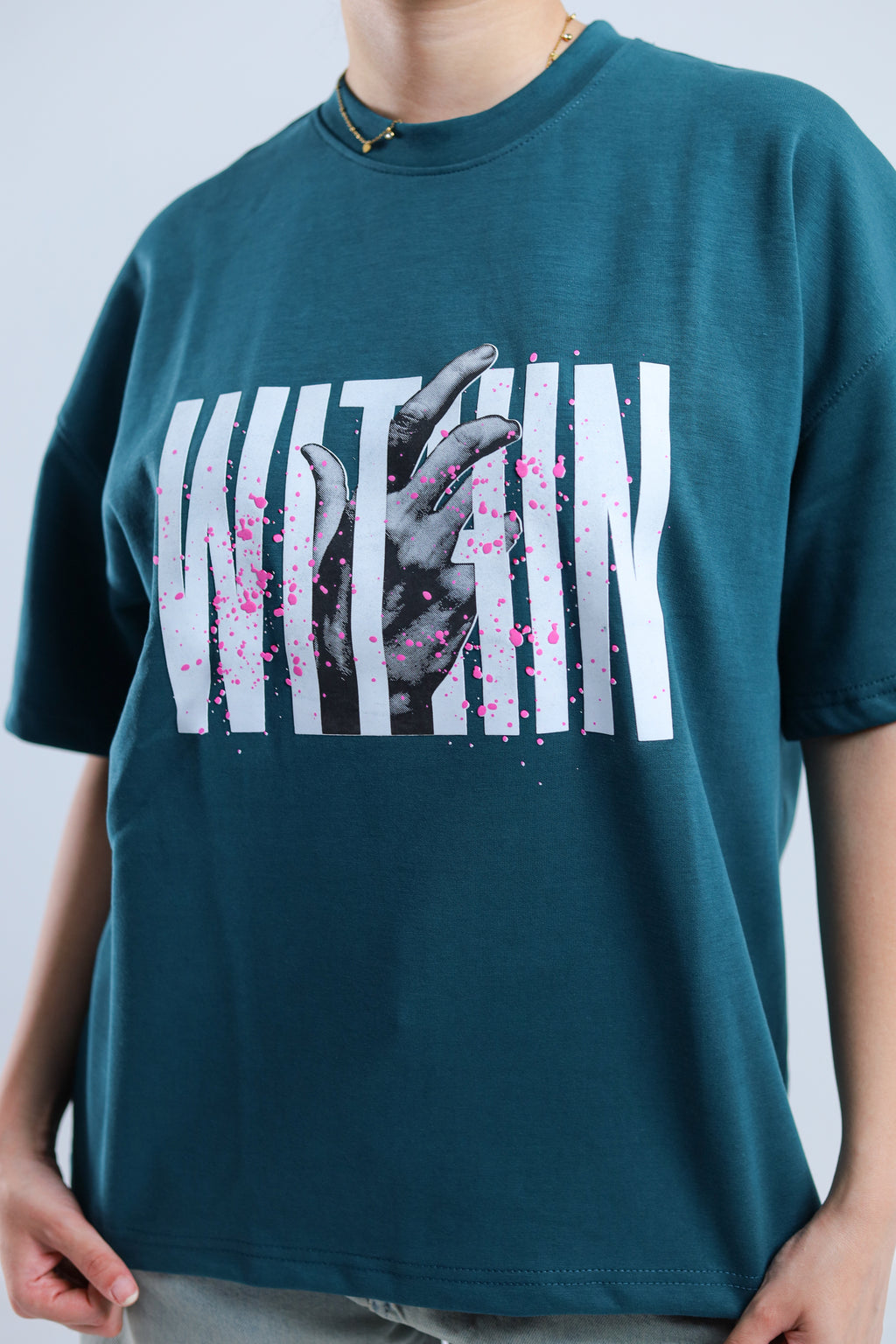 Within Boxy Tee - Brown / Black / White / Cyan
