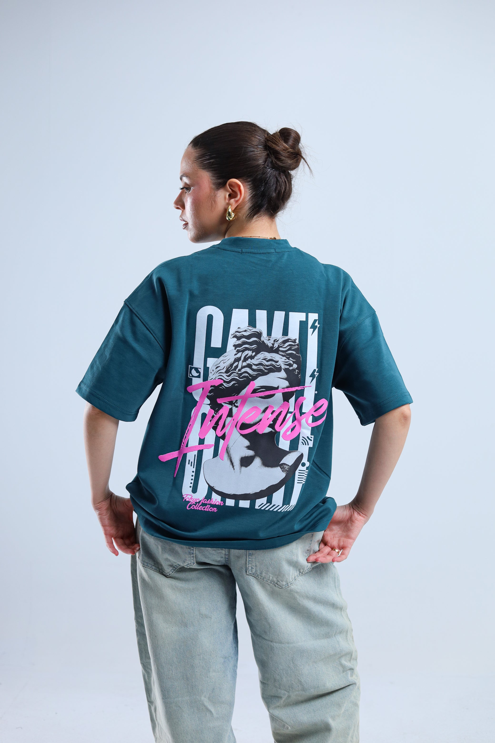 Within Boxy Tee - Brown / Black / White / Cyan