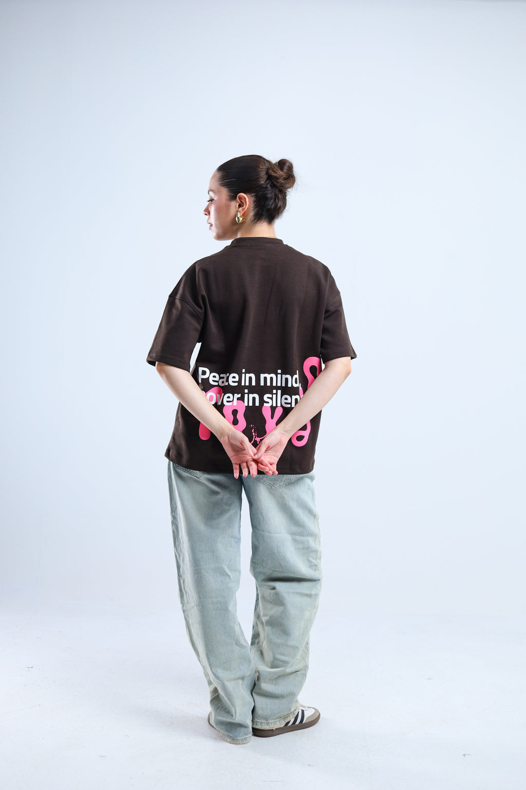 TF Star Boxy Tee - White / Brown