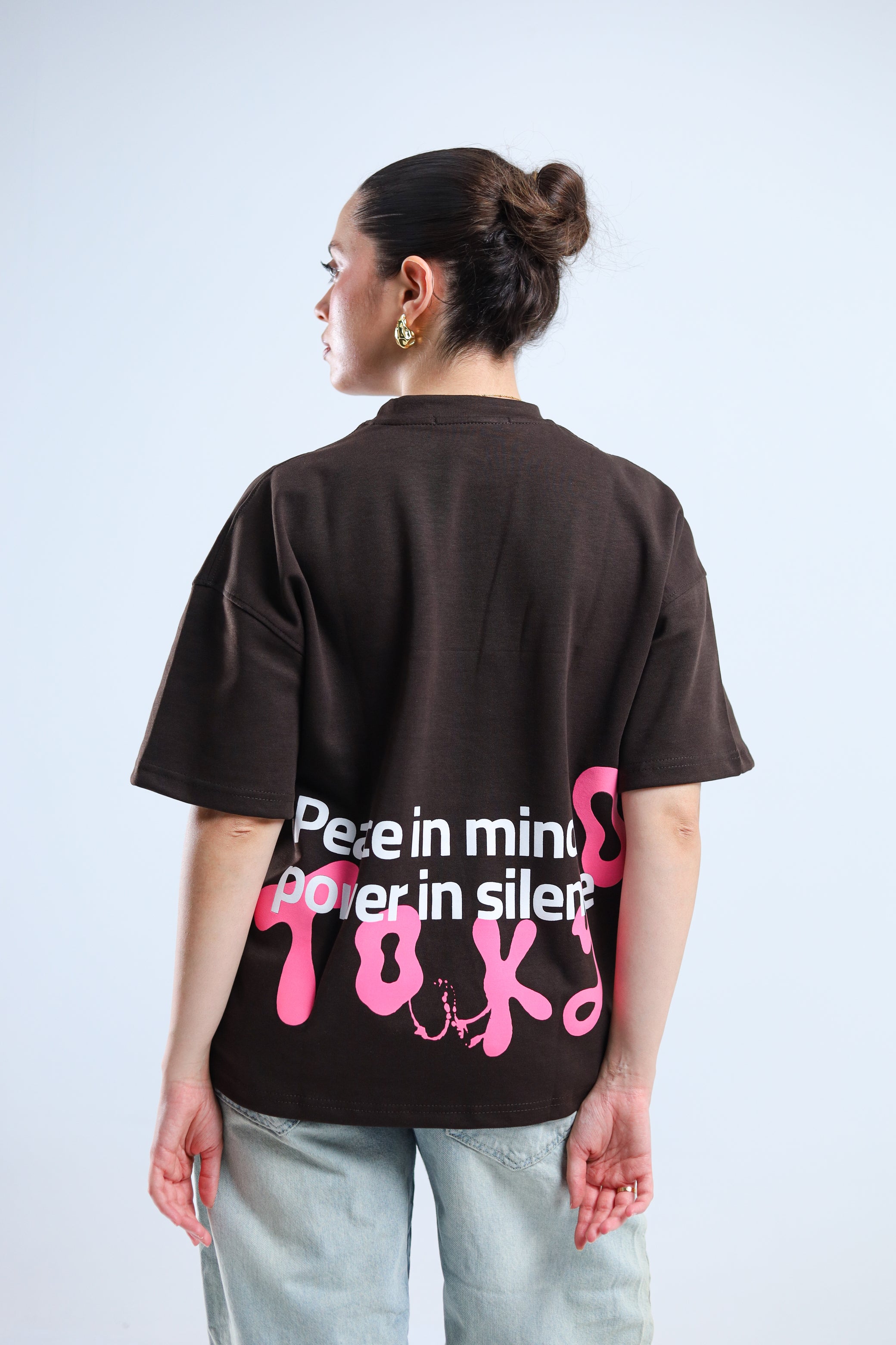 TF Star Boxy Tee - White / Brown